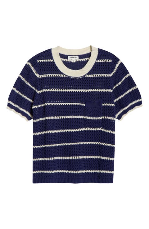 Dannah Stripe Open Knit Sweater