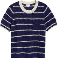 SUGARLIPS Dannah Stripe Open Knit Sweater