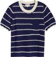 SUGARLIPS Dannah Stripe Open Knit Sweater