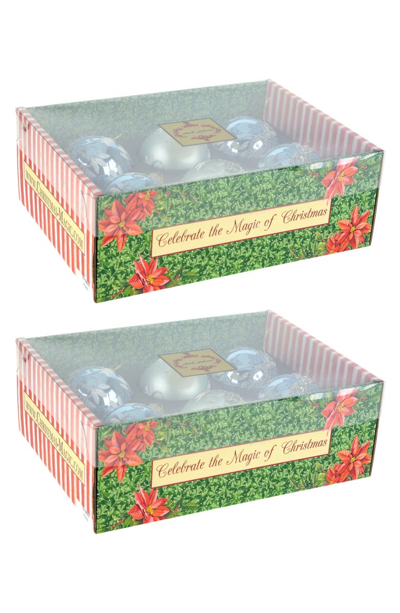 Mark Roberts Glitter Floral Ornament, Set of 12, Alternate, color,