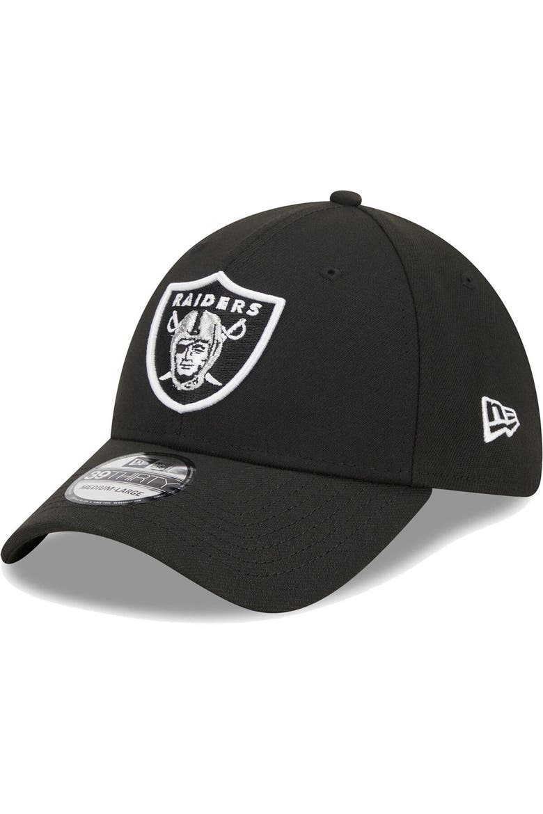 Men's New Era Black Las Vegas Raiders  Main 39THIRTY Flex Hat, Main, color, Black