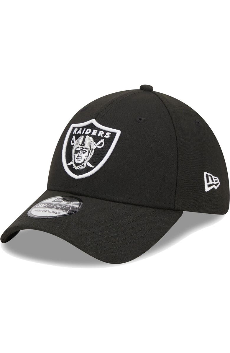 New Era Men's New Era Black Las Vegas Raiders Main 39THIRTY Flex Hat, Main, color, Black