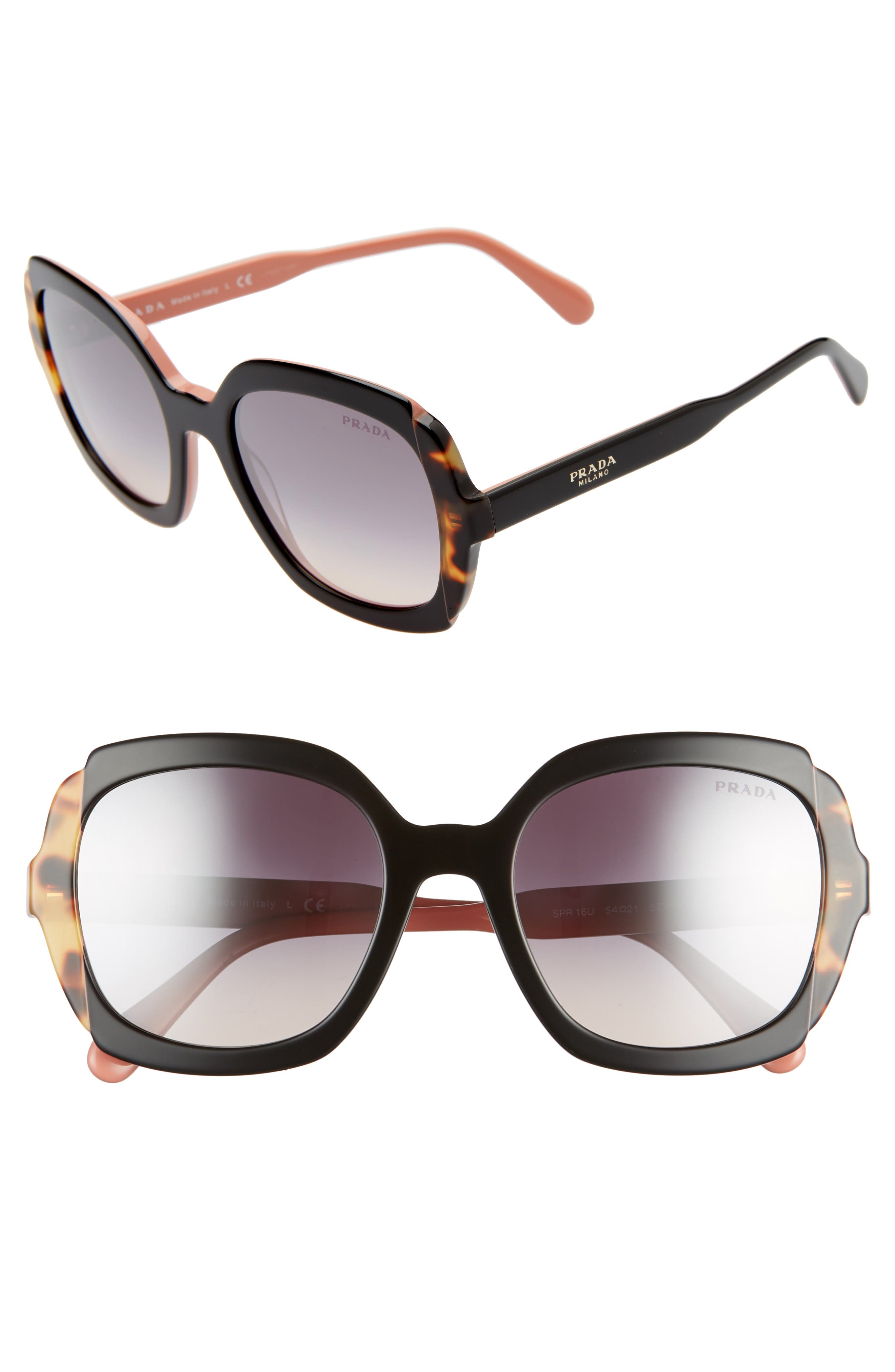 Use Manners Prada Etiquette 54mm Square Sunglasses (Women) | Nordstromrack