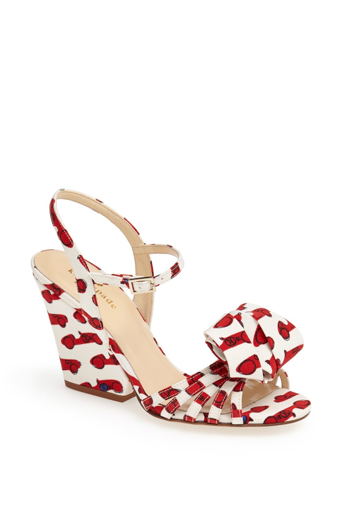 'ivana' sandal, Main, color, LACQUER RED PRINT FABRIC