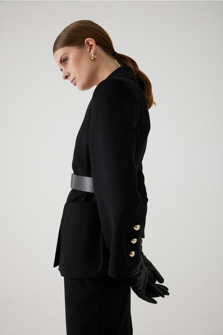 Armida Belted Jacket, Alternate, color, BLACK