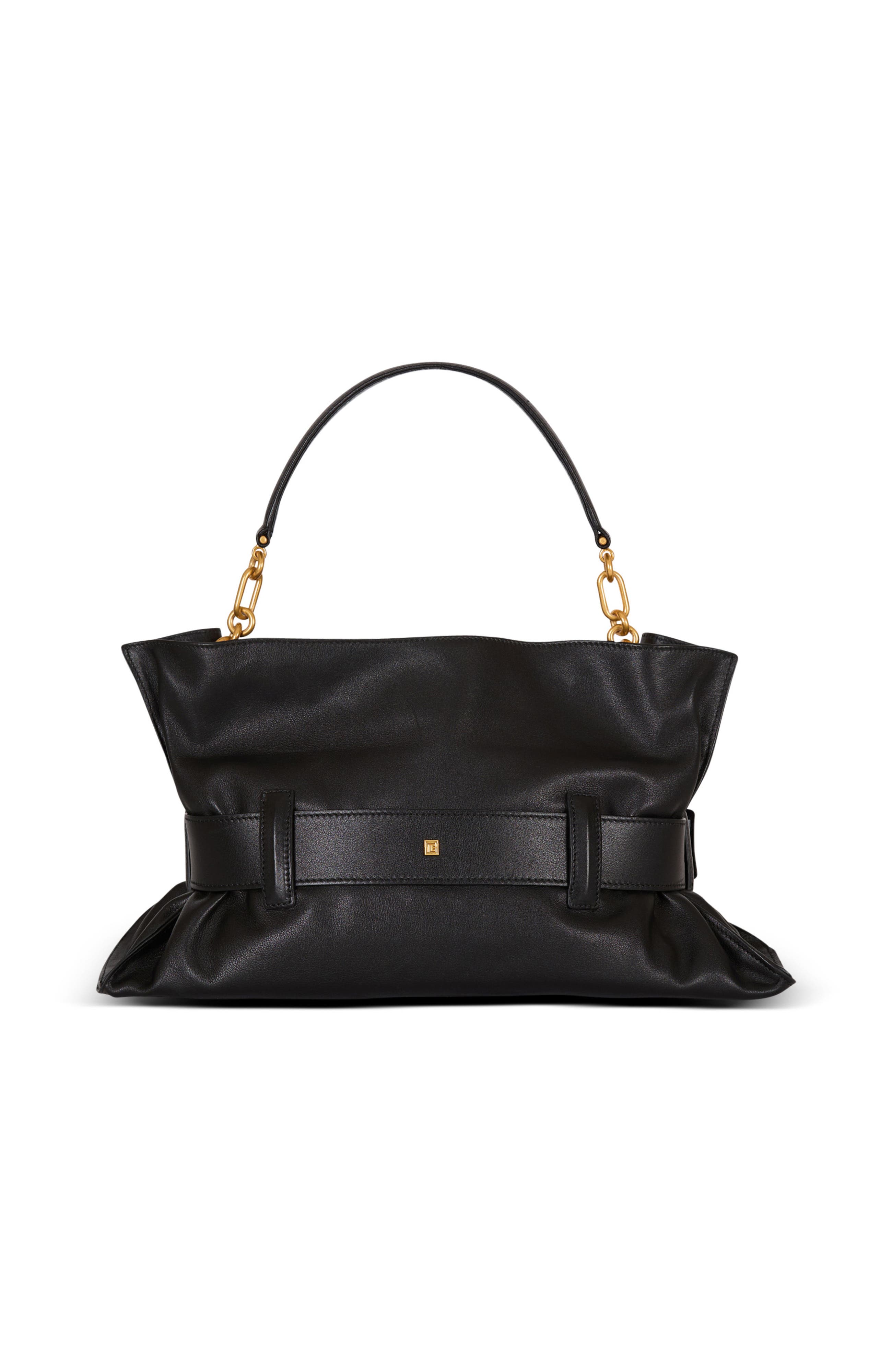 Balmain Medium Anthem bag in calfskin leather, Alternate, color, Black