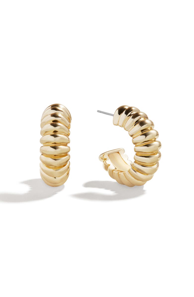 BaubleBar Kayla Goldtone Hoop Earrings, Alternate, color, Gold