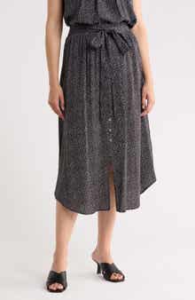 Renee C Dot Curved Hem Skirt