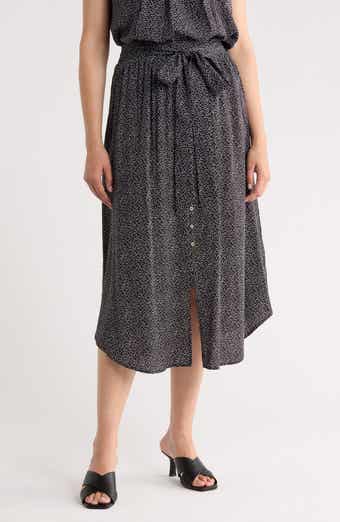 Dot Curved Hem Skirt