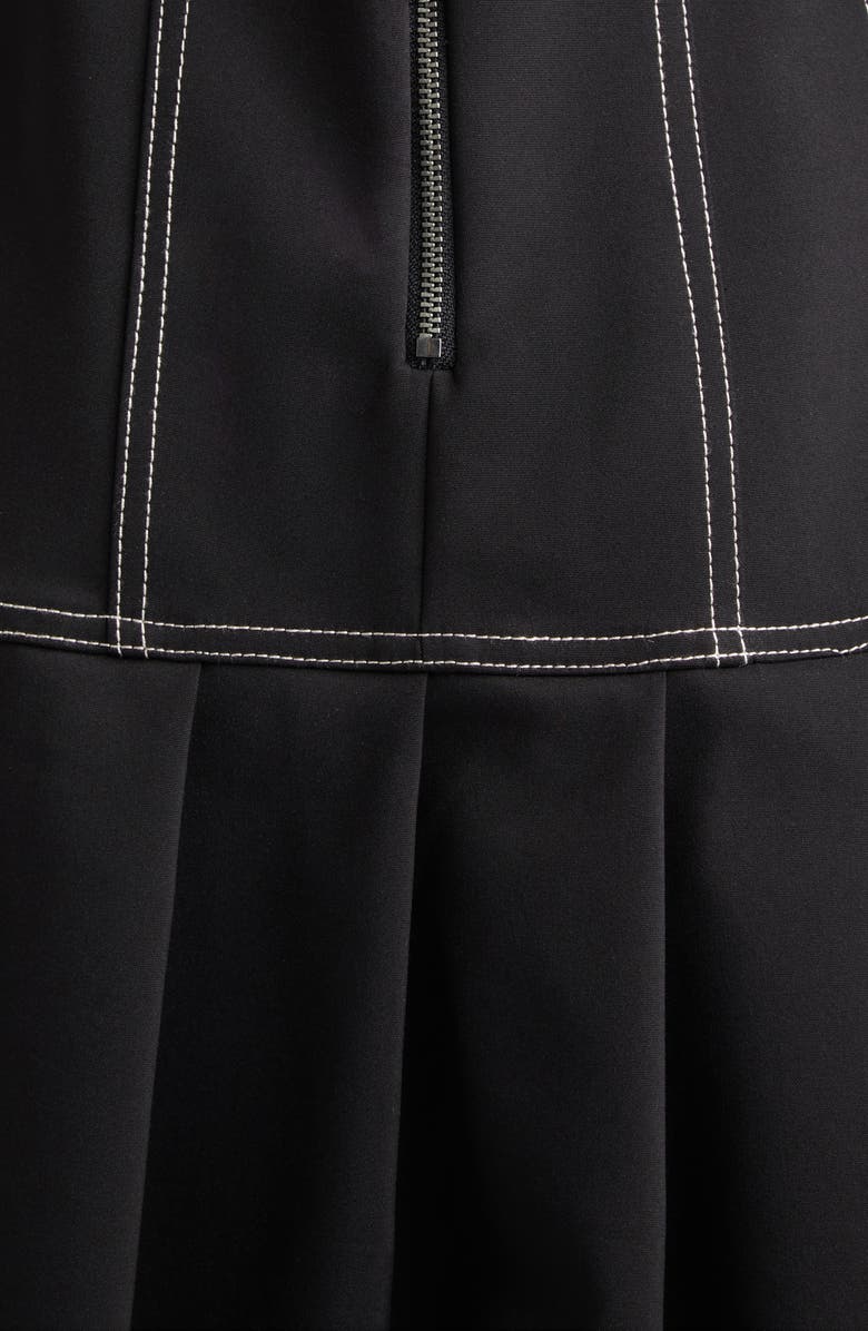 Ramy Brook Olana Topstitch Detail Cotton Blend Minidress, Alternate, color, Black