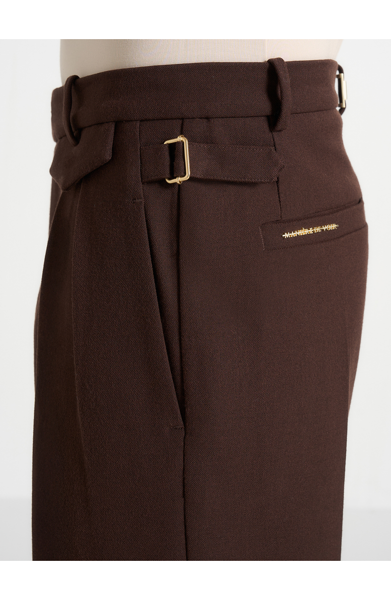 Manière De Voir Pierre Relaxed Fit Pleated Tailored Trousers, Alternate, color, Brown