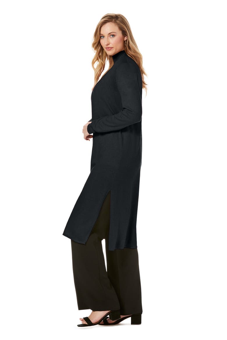 Carefree Cashmere Duster Sweater, Alternate, color, BLACK