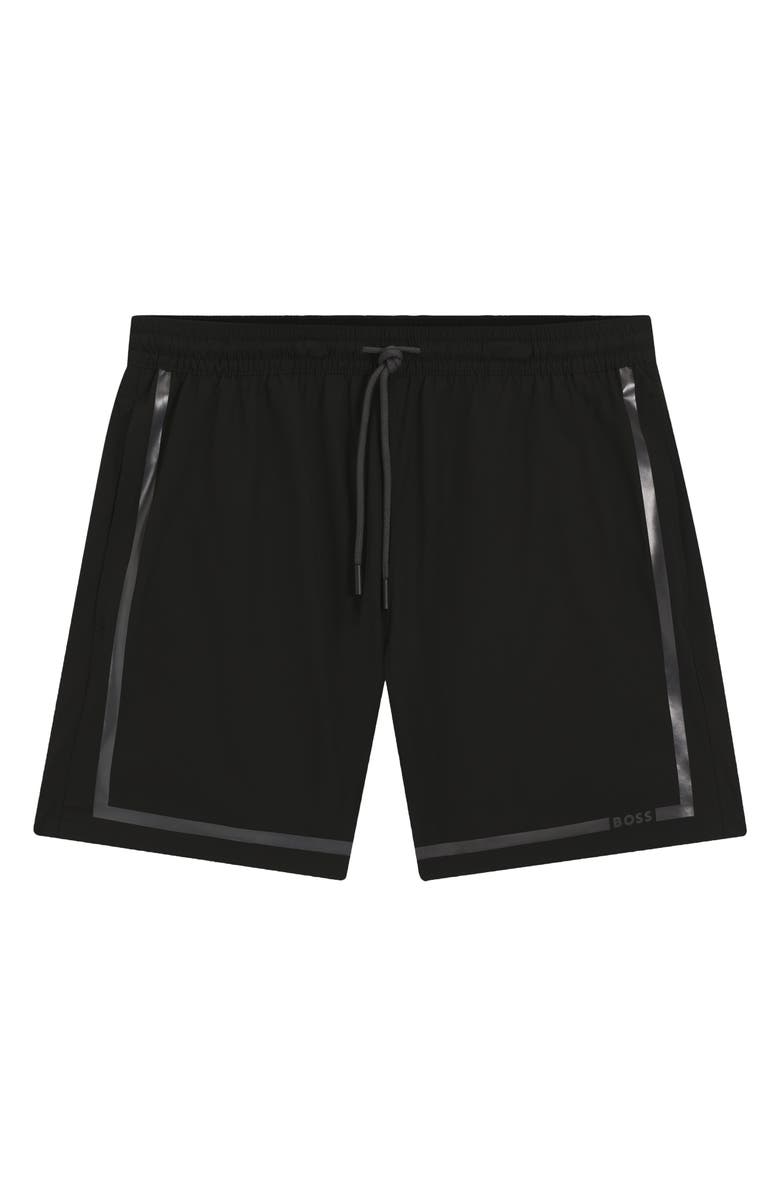 BOSS Vital Swim Trunks, Alternate, color, Black