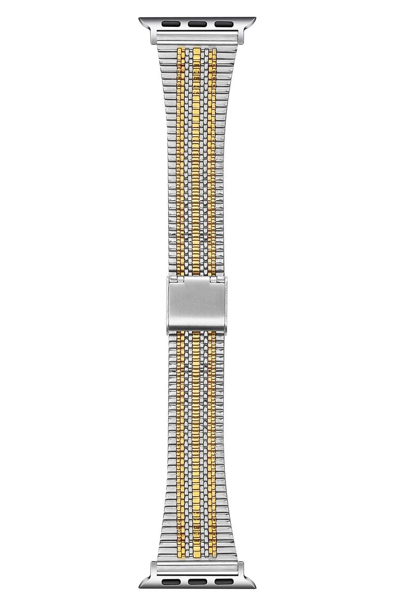 Posh Tech Eliza Stainless Steel Apple Watch<sup>®</sup> Watchband, Main, color, Silver/ Gold