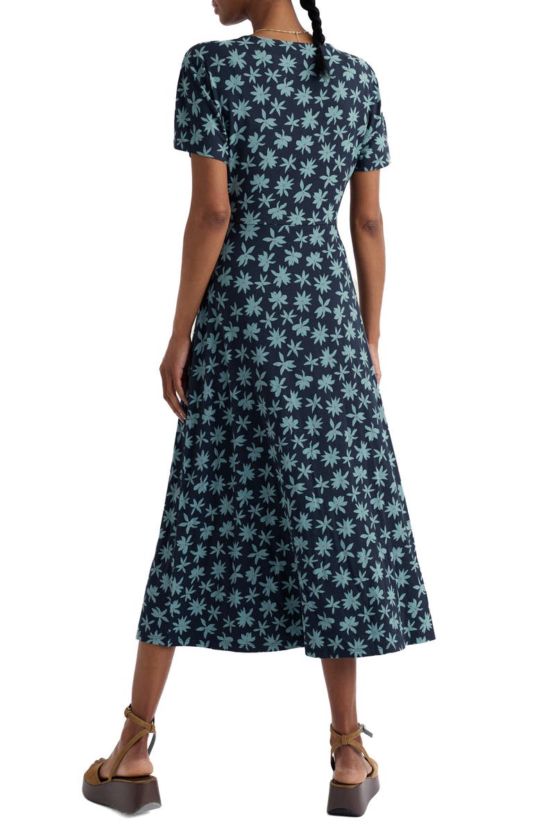 Seasalt Cornwall Mirva Floral Stretch Organic Cotton Jersey Midi Dress, Alternate, color, Tropic Bloom Maritime