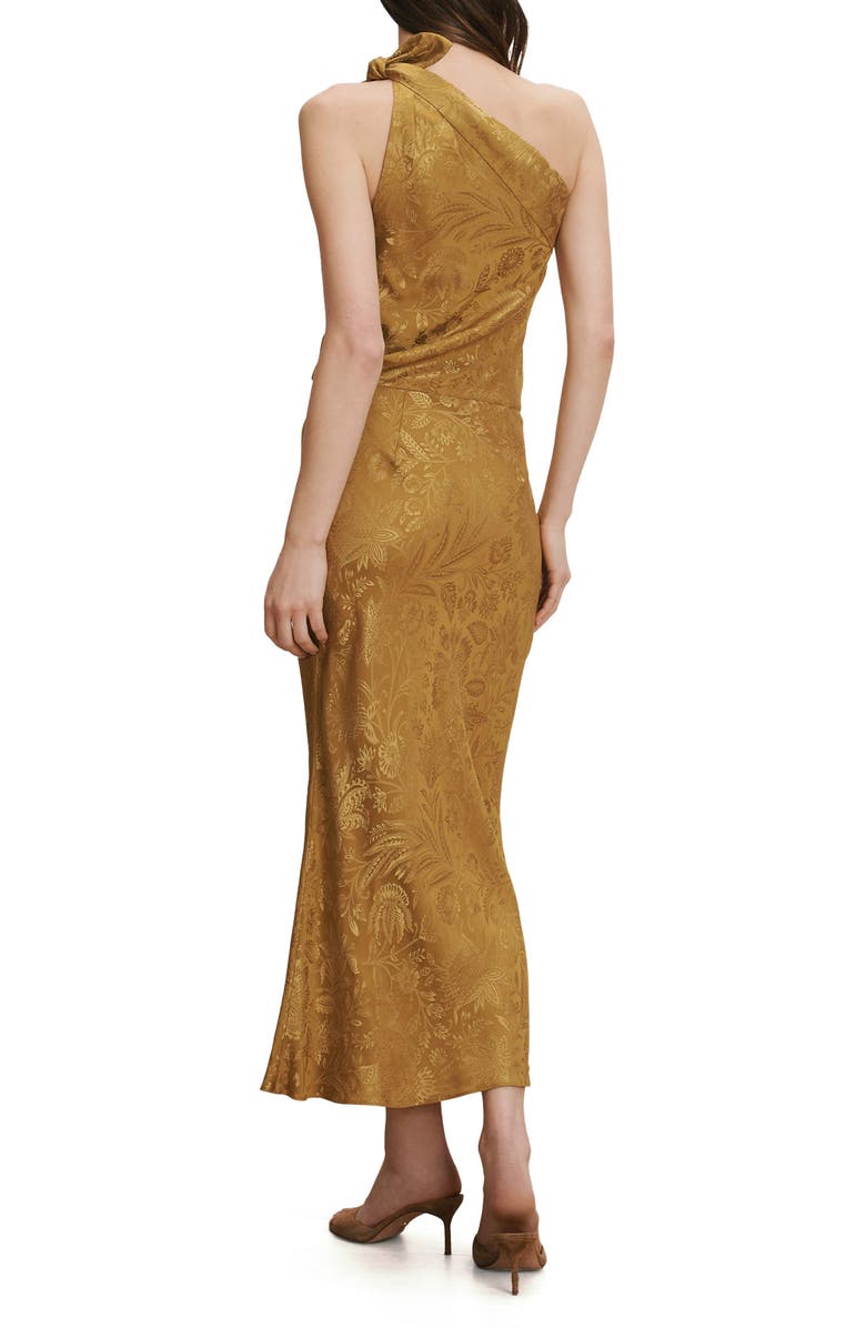 Veronica Beard Grycen Floral Jacquard Satin One-Shoulder Gown, Alternate, color, 