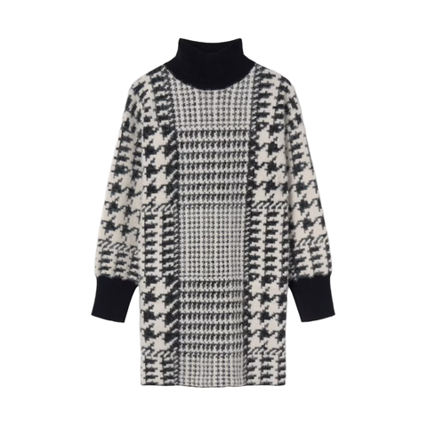 Houndstooth Knit Dress (Big Kid)