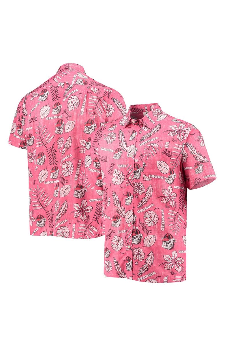 Wes & Willy Men's Wes & Willy Red Georgia Bulldogs Vintage Floral Button-Up Shirt, Main, color, 