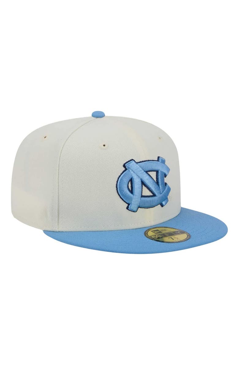 New Era Men's New Era Cream North Carolina Tar Heels Chrome 59FIFTY Fitted Hat, Alternate, color,