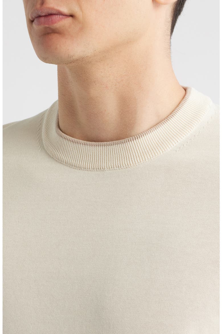 Drummond Tipped Combed Cotton Sweater, Alternate, color, ECRU