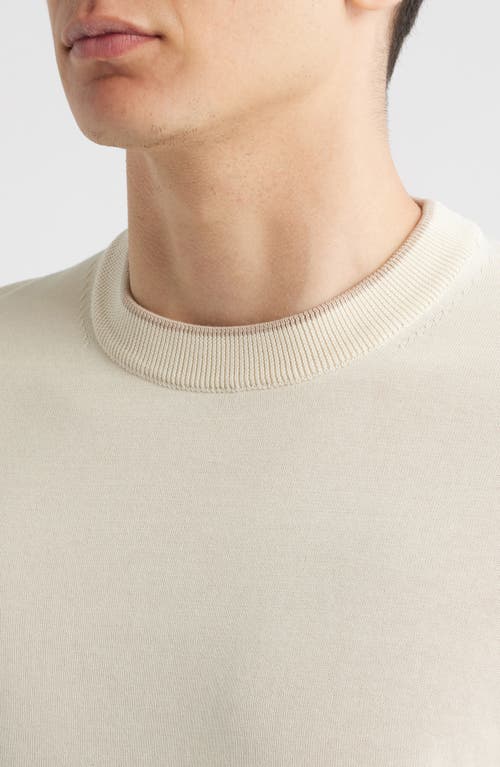 Jack Victor Drummond Tipped Combed Cotton Sweater In Neutral