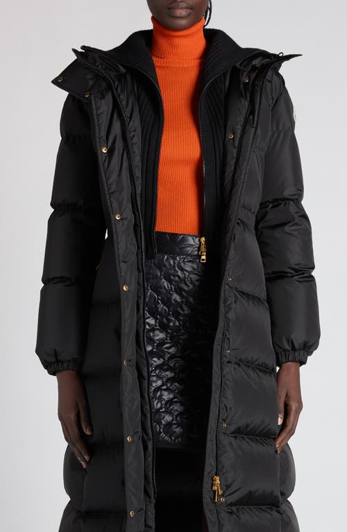 Moncler Chamer Long Coat In Black