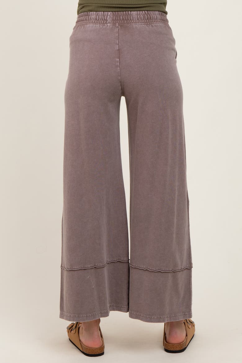 Mineral Wash Wide Leg Ankle Pants, Alternate, color, Mocha