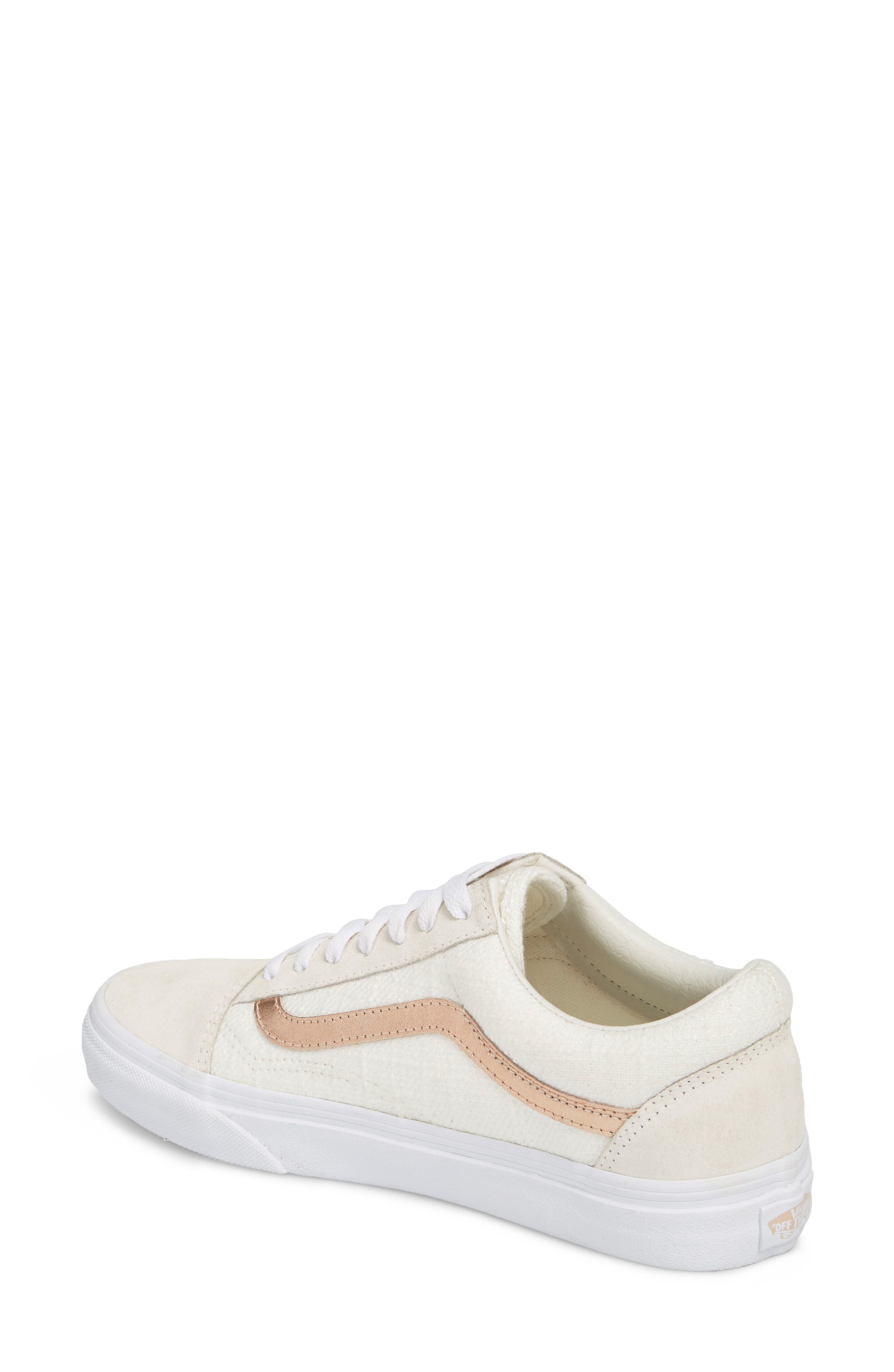 Old Skool Sneaker, Alternate, color, BLANC DE BLANC/ ROSE GOLD