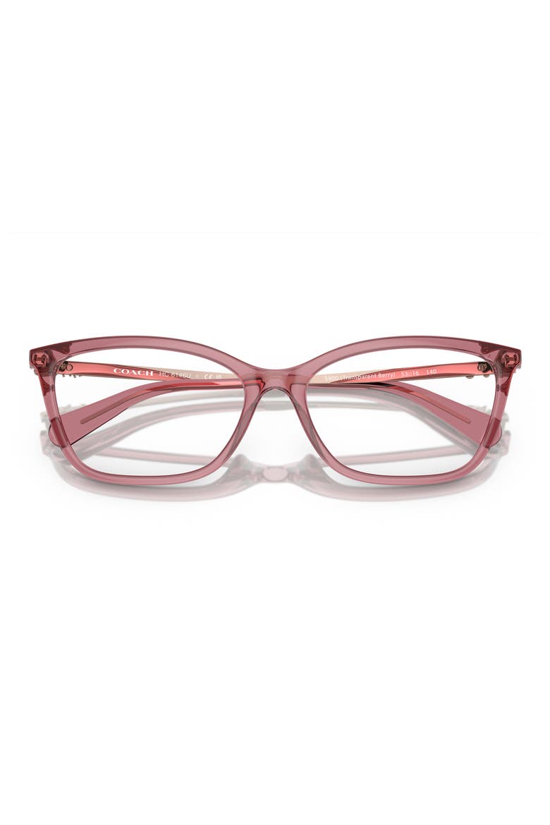 53mm Butterfly Optical Glasses, Alternate, color, TRANSPARENT BERRY / DEMO