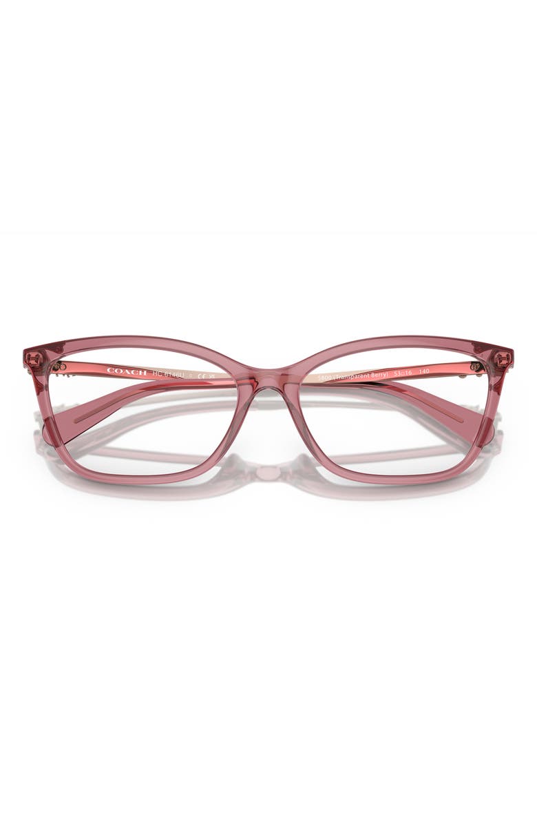 COACH 53mm Butterfly Optical Glasses, Alternate, color, Transparent Berry / Demo