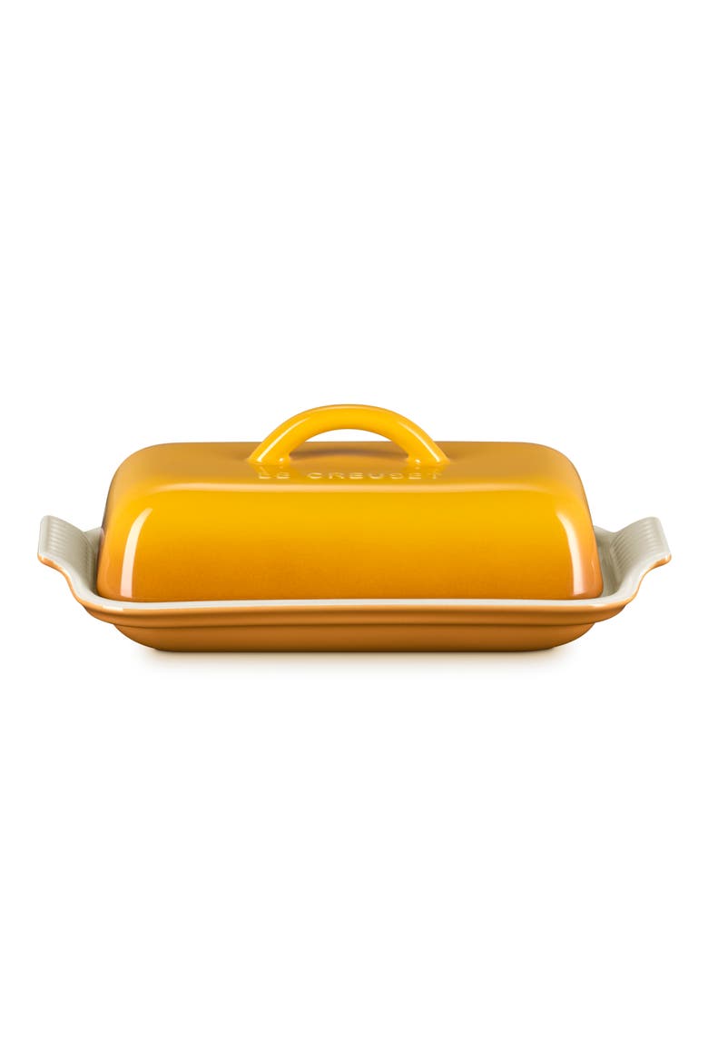 Heritage Stoneware Butter Dish, Main, color, NECTAR