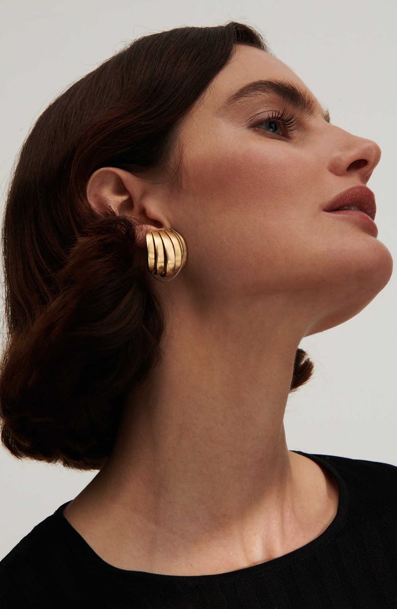 DEMARSON Allegra Hoop Earrings, Alternate, color, Yellow