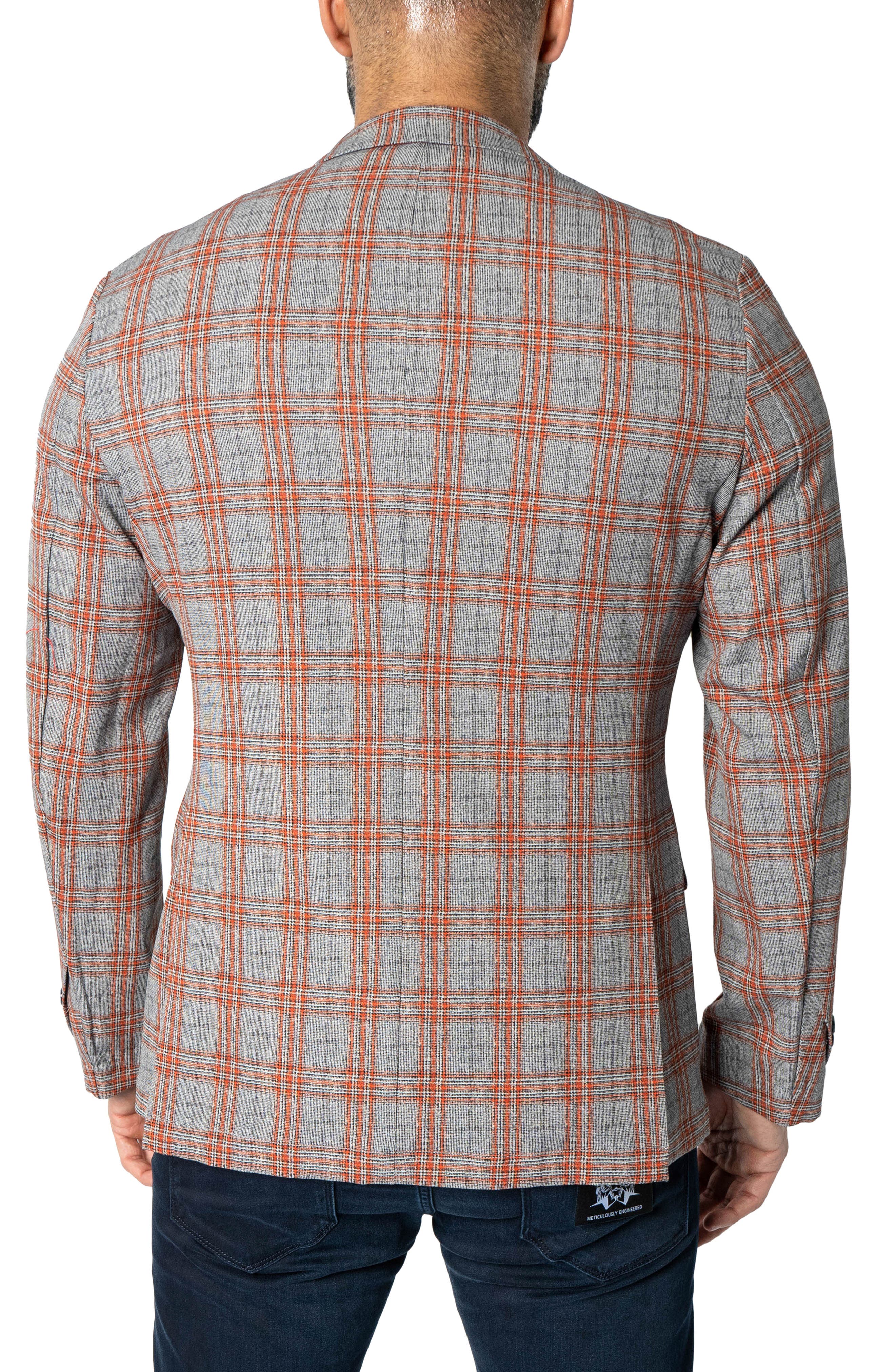 Descartes Unconstructed Plaid Spanish Orange Blazer - image 2