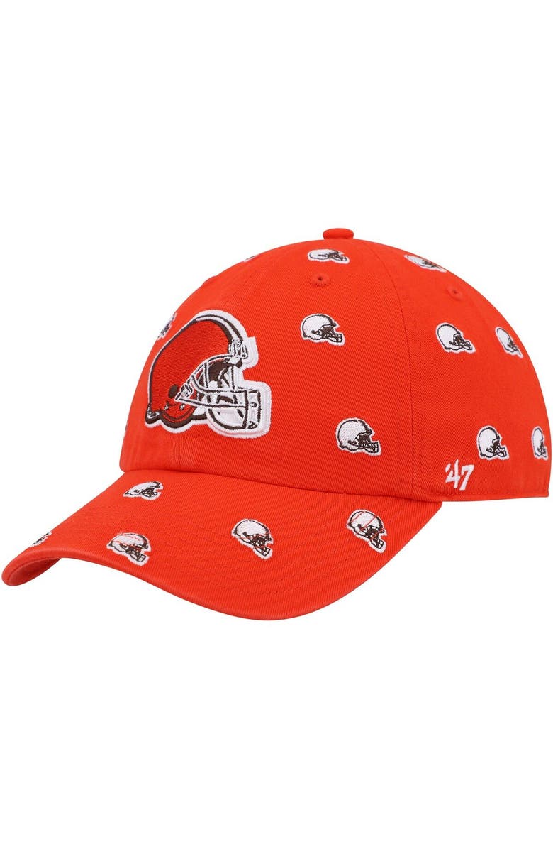 '47 Women's '47 Orange Cleveland Browns Confetti Clean Up Logo Adjustable Hat, Main, color, Orange
