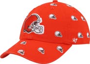 '47 Women's '47 Orange Cleveland Browns Confetti Clean Up Logo Adjustable Hat