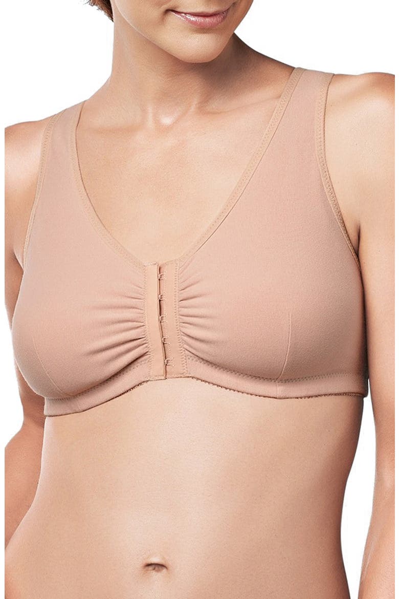 Frances Soft Cup Cotton Leisure Bra, Main, color, BEIGE