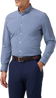 Mizzen+Main Leeward Trim Fit Navy Crew Gingham Button-Up Shirt