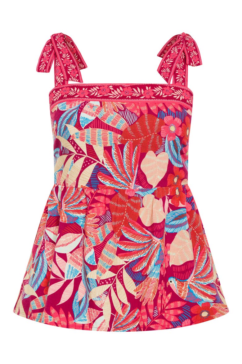 Paradiso Print Tie Strap Peplum Tank, Alternate, color, PARIDISO