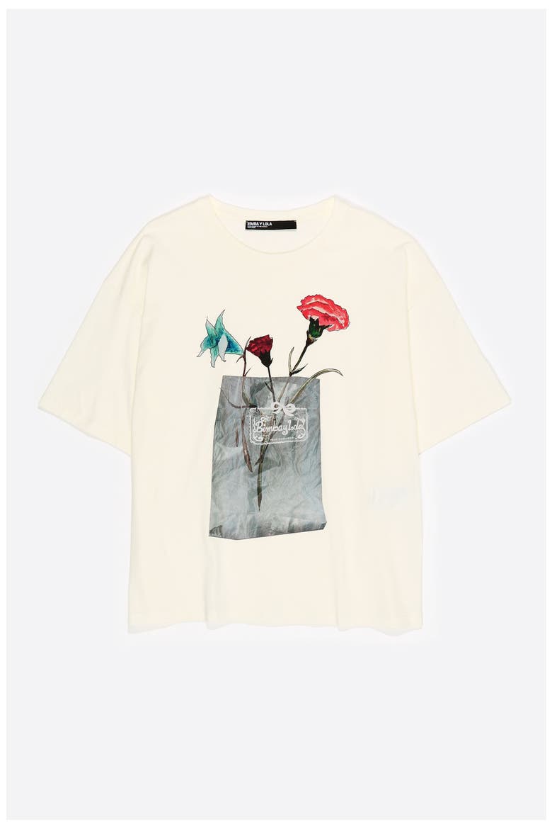 Floral Logo T-Shirt, Alternate, color, IVORY