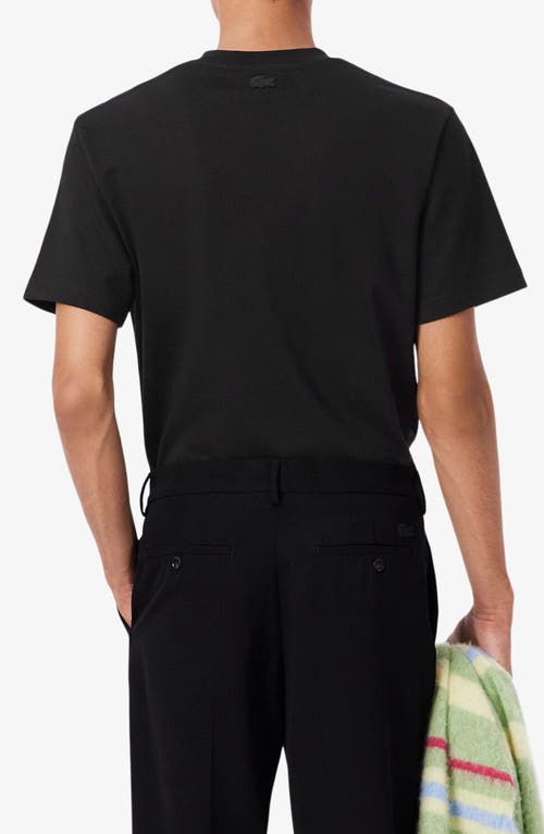 Lacoste Embroidered-logo Cotton T-shirt In Black
