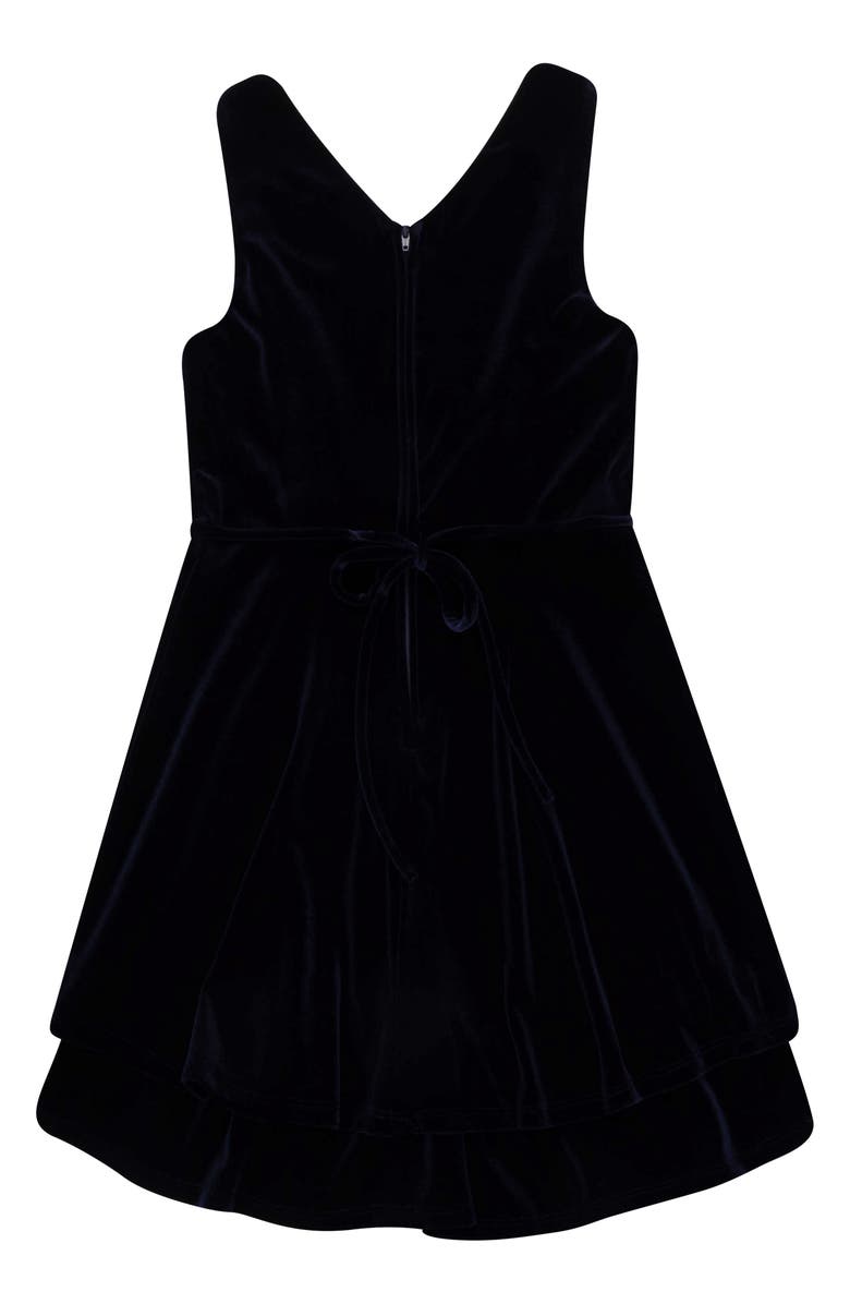 Speechless Kids' Velvet Rhinestone Fit-and-Flare Dress, Alternate, color, Dark Navy
