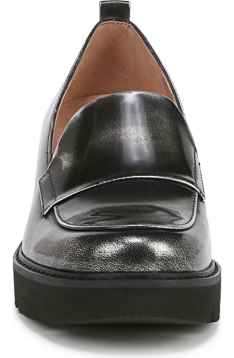 Naturalizer Darry Leather Loafer, Alternate, color, Black / Silver Leather