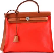 Pre-Owned Hermes Herbag Zip Berline Vache Canvas and Leather 31