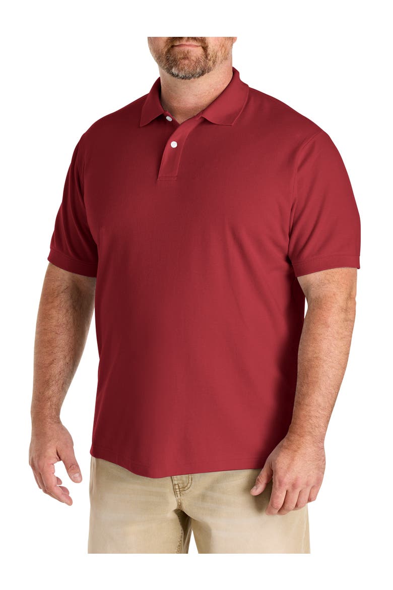 Big & Tall Piqué Polo Shirt, Main, color, LIPSTICK RED