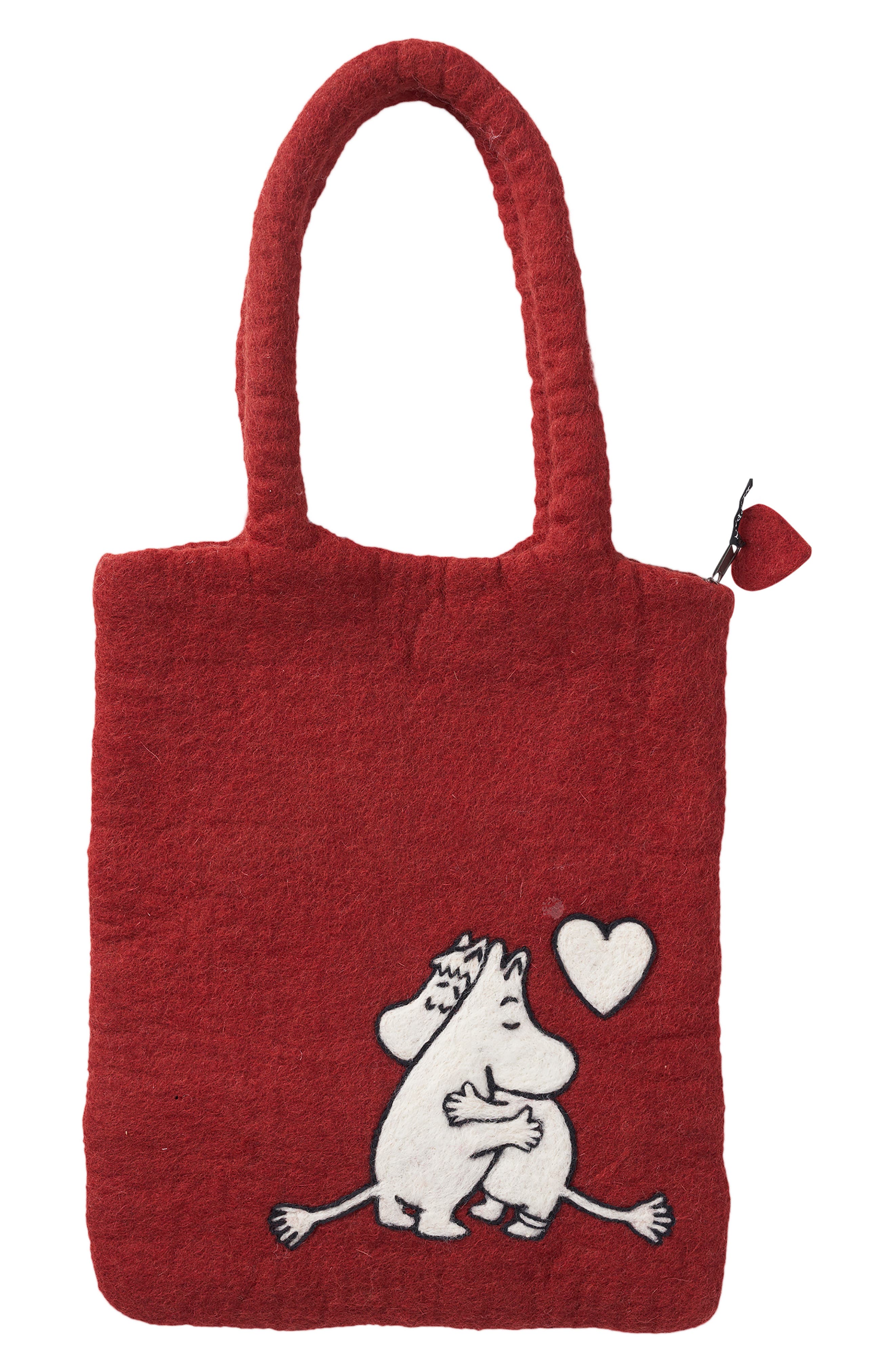 Kids' Moomintroll & Snorkmaiden Handmade Woven Wool Bag, Main, color, RED
