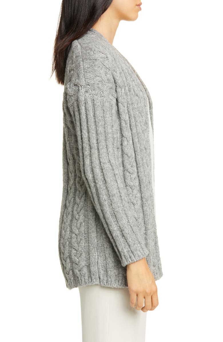 Eileen Fisher Alpaca Blend Cable Knit Cardigan, Alternate, color, 