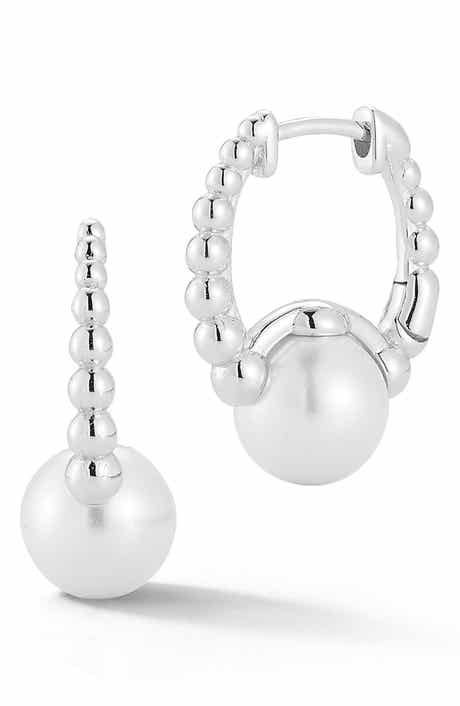 GLAZE JEWELRY Cultured Pearl Huggie Hoop Earrings