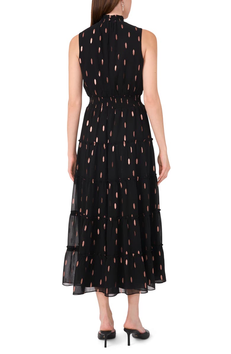 Halogen<sup>®</sup> Print Smocked Mock Neck Tiered Maxi Dress, Alternate, color,