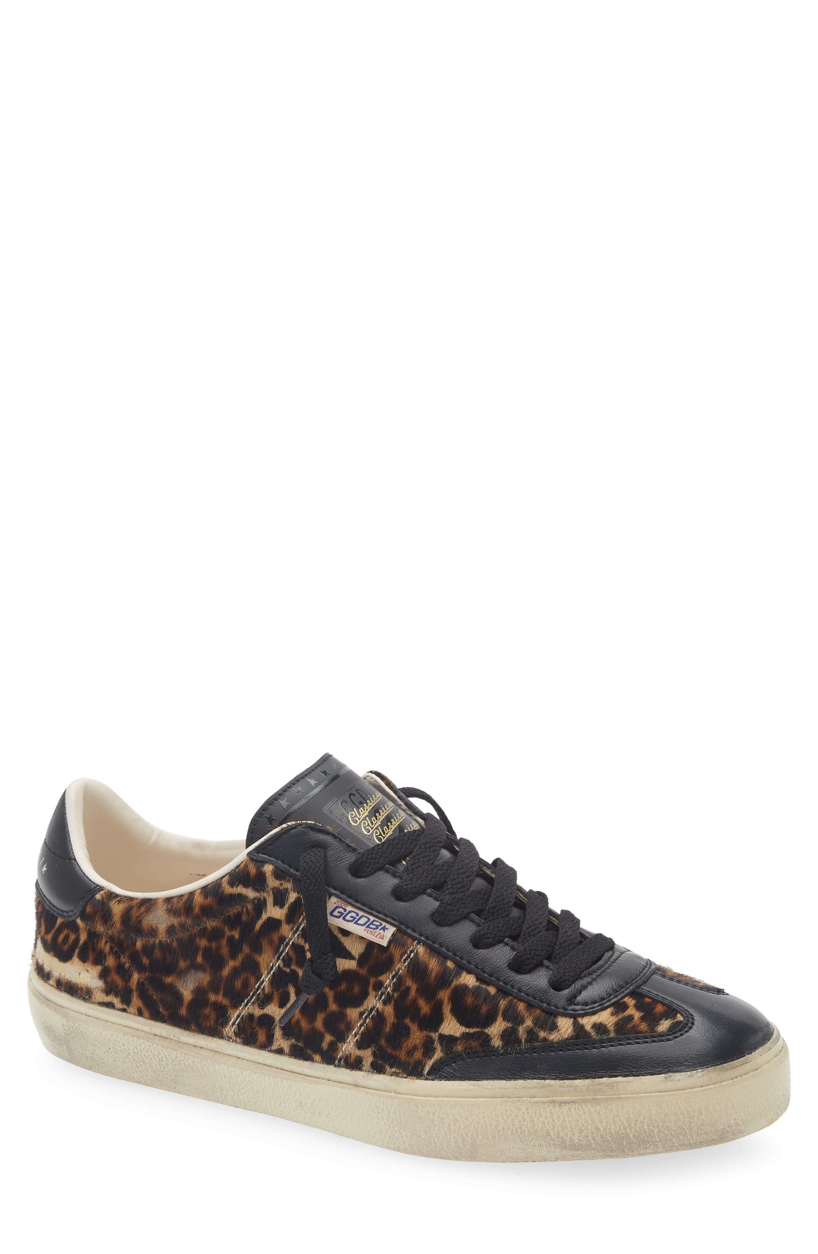 Golden Goose Soul Star Genuine Calf Hair Sneaker, Main, color, Beige Brown Black Leo/ Black