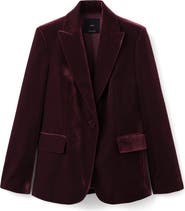 MANGO Structured Velvet Blazer